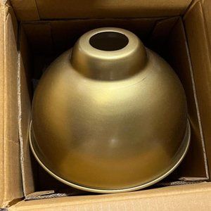 Pottery Barn Metal Bell Hood Pendant Shade Brass 9.5"